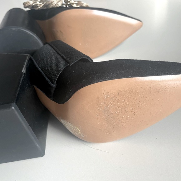 JACQUEMUS amazing black velvet shoes w/one round one square heel.Art detail sz37 - Picture 4 of 9